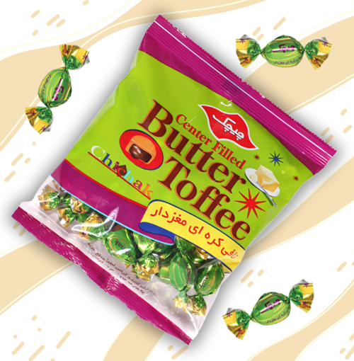 تافی کره ای مغزدار پاکتی متوسط